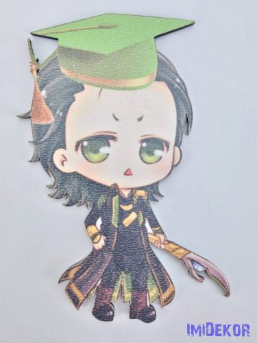 Loki (Thor testvére) ballagó kalapos táblácska