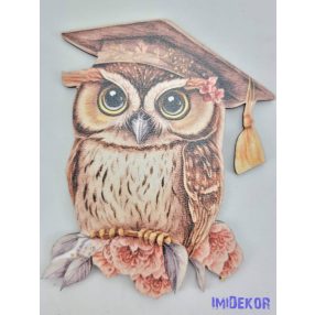 Barna bagoly virágos ágon tábla