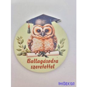 Ballagó figura 25 - Baglyos zöld kerek 7,5cm