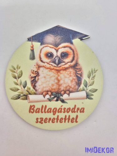 Ballagó figura 25 - Baglyos zöld kerek 7,5cm