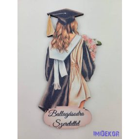 Ballagó lány virágcsokorral - Fekete