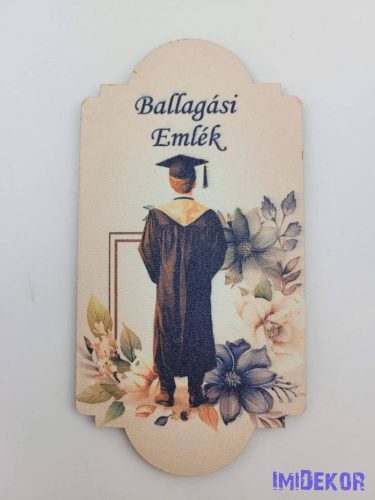 Ballagási emlék 7x12cm - Fiú virágokkal