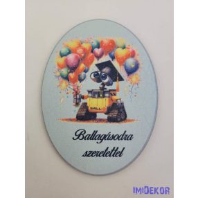 Ballagásodra szeretettel ovális 11,2x8,2cm - WALL-E