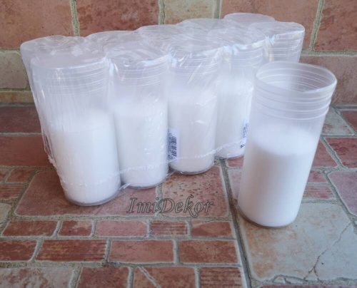 Mécsesbetét áttetsző poharas 14 cm / 120 g / 34 óra mécses betét TBM120