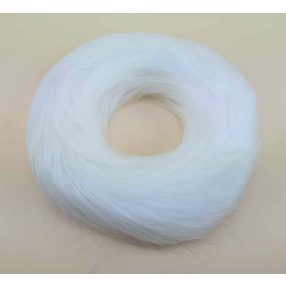   Szőrmés bevont koszorú alap 25 cm hosszú szőrű - Hófehér