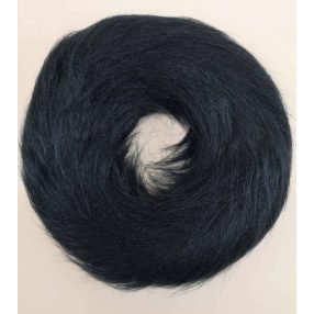   Szőrmés bevont koszorú alap 25 cm hosszú szőrű - Fekete