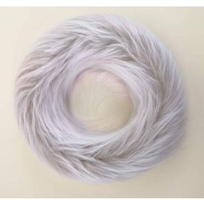   Szőrmés bevont koszorú alap 25 cm hosszú szőrű - Púder Bézs-Rózsaszín