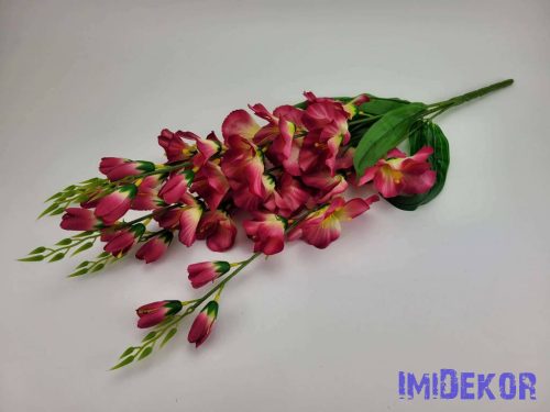 Kardvirág 5 ágú selyemvirág csokor 70 cm - Sötét Rózsaszín