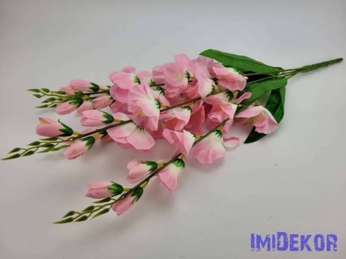 Kardvirág 5 ágú selyemvirág csokor 70 cm - Rózsaszín
