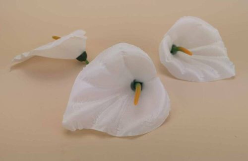 Kála selyemvirág fej 10 cm - Fehér