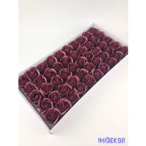 Szappanrózsa fej 50 db/doboz 5,5x6,5 cm - Sötét Bordó