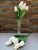 Tulipán 7 fejes selyemvirág csokor 35 cm - Fehér