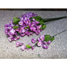   Apró virágos rezgő szálas selyemvirág ág díszítő 35 cm - Világos Lila