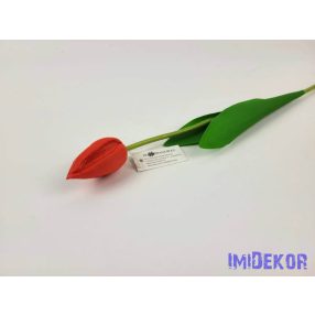 Tulipán szálas polifoam touch 48 cm - Piros