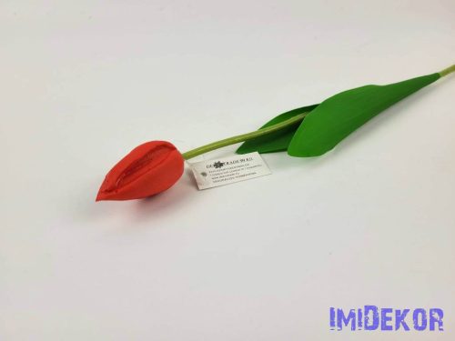 Tulipán szálas polifoam touch 48 cm - Piros