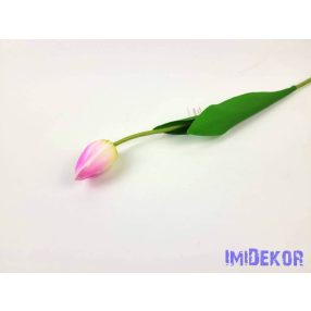   Tulipán szálas polifoam touch 48 cm - Halvány Lilás Fehér