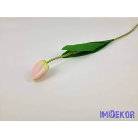   Tulipán szálas polifoam touch 48 cm - Halvány Rózsaszínes Fehér