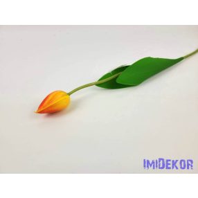 Tulipán szálas polifoam touch 48 cm - Piruló Narancs