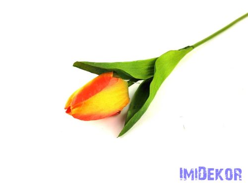 Tulipán szálas szatén 57 cm - Piruló Narancs