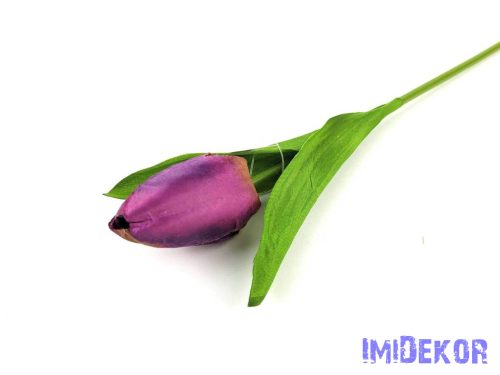 Tulipán szálas szatén 57 cm - Padlizsán