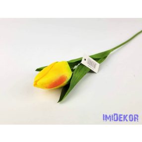 Tulipán szálas szatén 57 cm - Sárgás