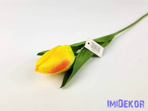 Tulipán szálas szatén 57 cm - Sárgás