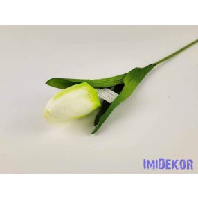 Tulipán szálas szatén 57 cm - Tört Fehér