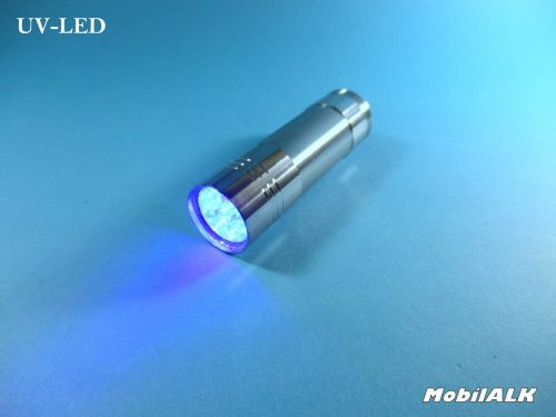Érintő kijelző ragasztó UV ragasztó kötésre alkalmas UV lámpa ultraibolya kék fényű 9 db LED ezüst
