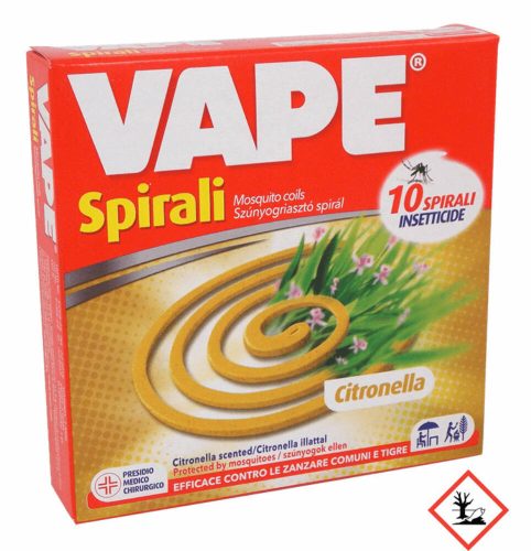 VAPE szúnyogriasztó spirál 10 db + 1 db tartó CITRONELLA 