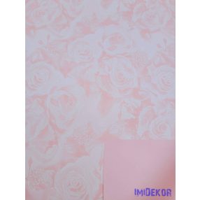   Vízhatlan mintás ív 70x100cm - Rózsafejmintás - Babarózsaszín