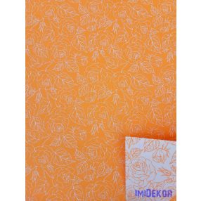 Vízhatlan mintás ív 70x100cm - Karcos Rózsás - Narancs