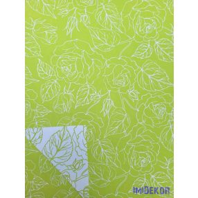   Vízhatlan mintás ív 70x100cm - Karcos Rózsás - Almazöld