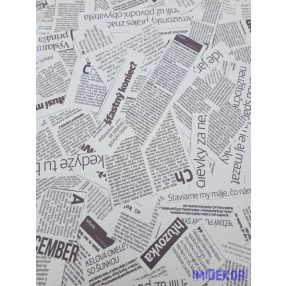   Vízhatlan mintás ív 70x100cm - Újságpapír mintás - Fehér SK