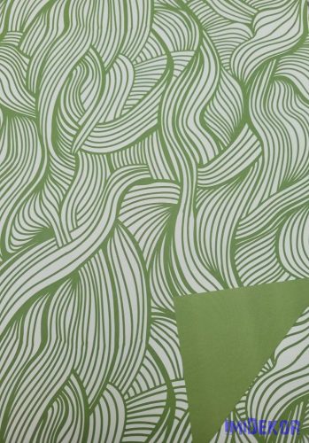 Vízhatlan mintás ív 70x100cm - Hullám minta - Zöld