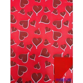   Vízhatlan mintás ív 70x100cm - Szivecske mintás - Vegyes Bordó-Piros