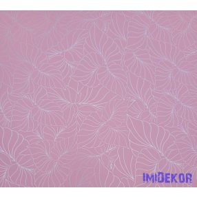   Vízhatlan mintás ív 70x100cm - Karcos Leveles - Rózsaszín