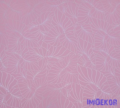 Vízhatlan mintás ív 70x100cm - Karcos Leveles - Rózsaszín