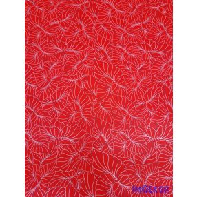 Vízhatlan mintás ív 70x100cm - Karcos Leveles - Piros