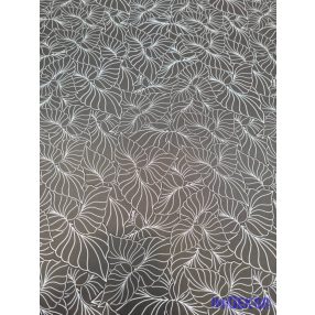 Vízhatlan mintás ív 70x100cm - Karcos Leveles - Fekete