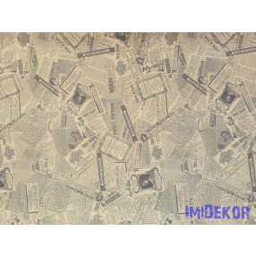   Vízhatlan mintás ív 70x100cm - Újságpapír mintás - Natúr