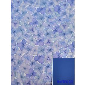 Vízhatlan mintás ív 70x100cm - Hortenzia mintás - Kék