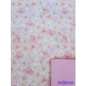   Vízhatlan mintás ív 70x100cm - Hortenzia mintás - Világos Rózsaszín