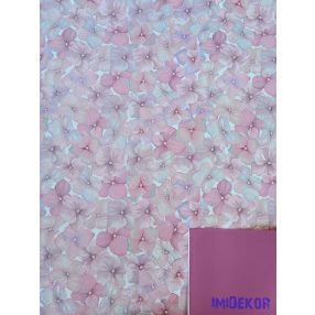   Vízhatlan mintás ív 70x100cm - Hortenzia mintás - Mályva