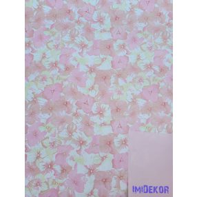 Vízhatlan mintás ív 70x100cm - Hortenzia mintás - Púder