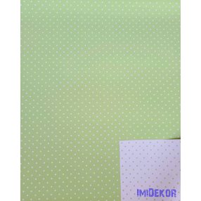   Vízhatlan mintás ív 70x100cm - Pöttyös Kétoldalú - Világos Zöld-Fehér