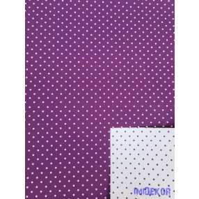   Vízhatlan mintás ív 70x100cm - Pöttyös Kétoldalú - Padlizsán-Fehér