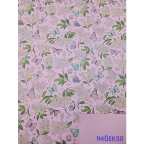   Vízhatlan mintás ív 70x100cm - Lepke mintás - Rózsaszín