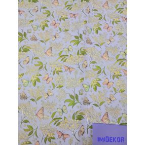   Vízhatlan mintás ív 70x100cm - Lepke mintás - Kékes Lila