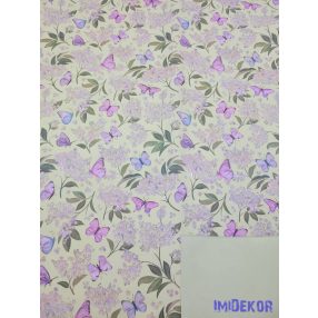 Vízhatlan mintás ív 70x100cm - Lepke mintás - Zöld