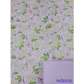   Vízhatlan mintás ív 70x100cm - Lepke mintás - Világos Lila